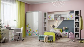 Детская комната Флер (Белый/корпус Выбеленное дерево) в Санкт-Петербурге - sankt-peterburg.katalogmebeli.com | фото