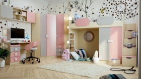 Детская комната Грэйси (Розовый/Серый/корпус Клен) в Санкт-Петербурге - sankt-peterburg.katalogmebeli.com | фото
