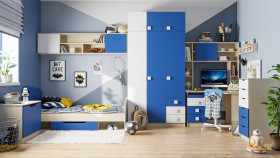 Детская комната Скай (Синий/Белый/корпус Клен) в Санкт-Петербурге - sankt-peterburg.katalogmebeli.com | фото