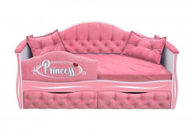 Кровать 160 серии Иллюзия 2 ящика 36 Розовый (мягкий бортик/подушки) в Санкт-Петербурге - sankt-peterburg.katalogmebeli.com | фото