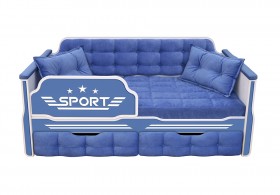 Кровать 180 серии Спорт 2 ящика 85 Синий (подушки) в Санкт-Петербурге - sankt-peterburg.katalogmebeli.com | фото