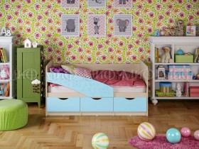 Кровать Бабочки 1,6м (Голубой матовый) в Санкт-Петербурге - sankt-peterburg.katalogmebeli.com | фото