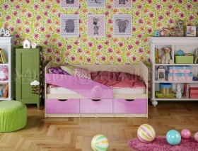 Кровать Бабочки 1,6м (Сиреневый металлик) в Санкт-Петербурге - sankt-peterburg.katalogmebeli.com | фото