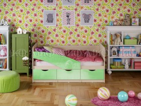 Кровать Бабочки 2,0м (Салатовый металлик) в Санкт-Петербурге - sankt-peterburg.katalogmebeli.com | фото