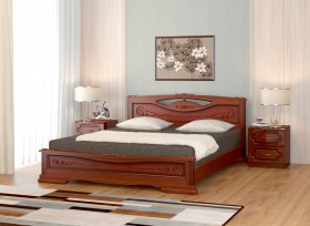 Кровать Карина-7 из массива сосны 1400*2000 Орех в Санкт-Петербурге - sankt-peterburg.katalogmebeli.com | фото
