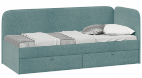Кровать «Молли» с мягкой обивкой (900) тип 1 (Микровелюр Scandi Indigo 11) в Санкт-Петербурге - sankt-peterburg.katalogmebeli.com | фото