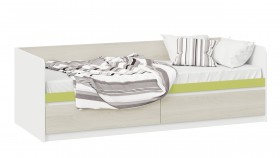 Кровать «Сканди» с 2 ящиками Дуб Гарден/Белый/Зеленый в Санкт-Петербурге - sankt-peterburg.katalogmebeli.com | фото